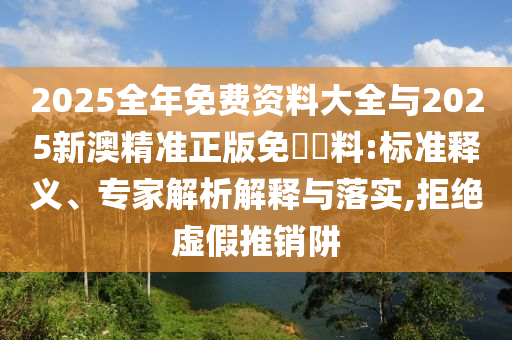 2025全年免费资料大全与2025新澳精准正版免費資料:标准释义、专家解析解释与落实,拒绝虚假推销阱